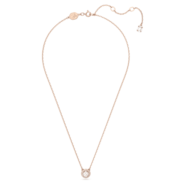 Una Angelic pendant Round cut, Pavé, White, Rose gold-tone plated - Image 3