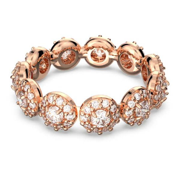 Una Angelic ring Round cut, White, Rose gold-tone plated - Image 2