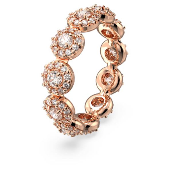 Una Angelic ring Round cut, White, Rose gold-tone plated - Image 3