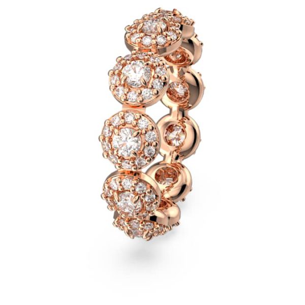 Una Angelic ring Round cut, White, Rose gold-tone plated - Image 4
