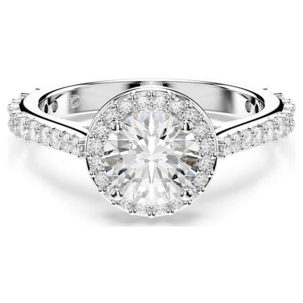 Una Angelic ring Round cut, White, Silver-tone finish - Image 2