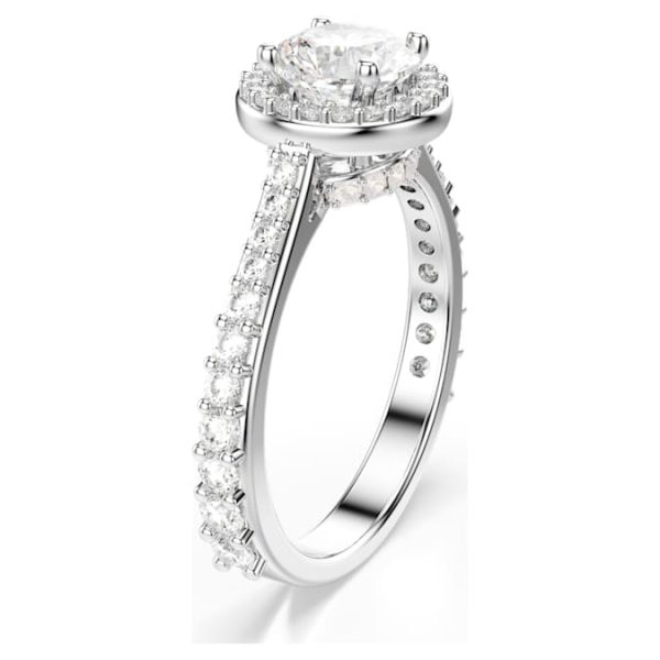 Una Angelic ring Round cut, White, Silver-tone finish - Image 3