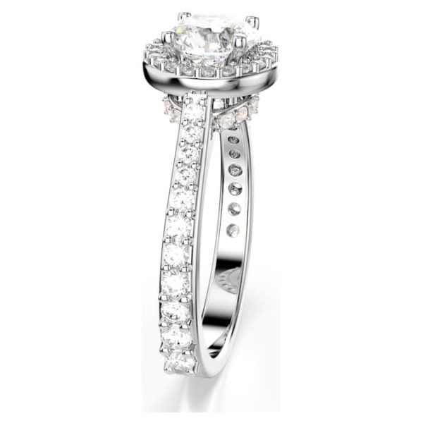 Una Angelic ring Round cut, White, Silver-tone finish - Image 4
