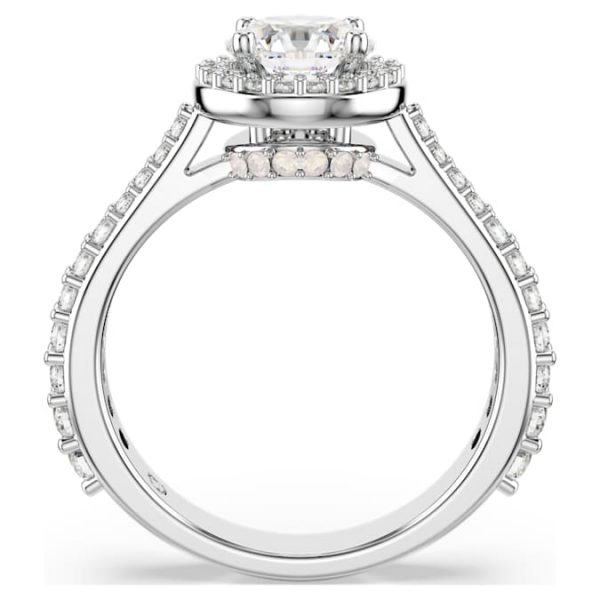 Una Angelic ring Round cut, White, Silver-tone finish - Image 5