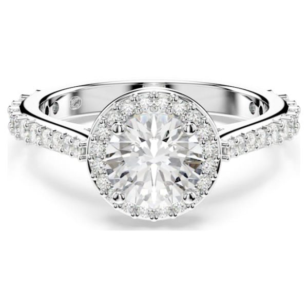 Una Angelic ring Round cut, White, Silver-tone finish - Image 7