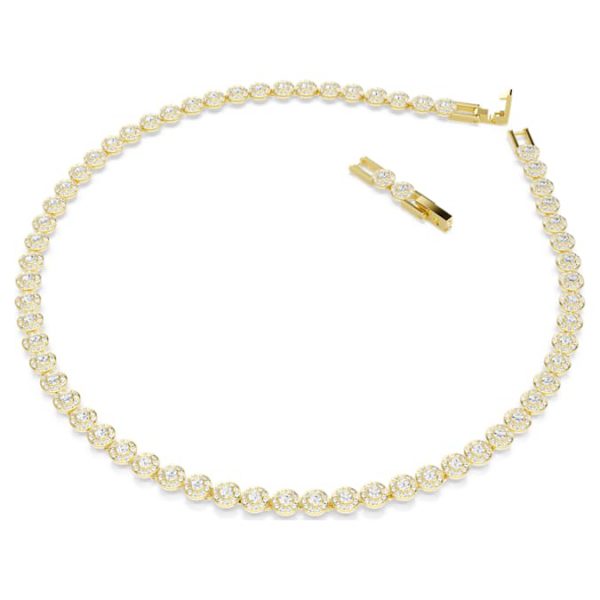 Una Angelic set Round cut, White, Gold-tone plated - Image 3