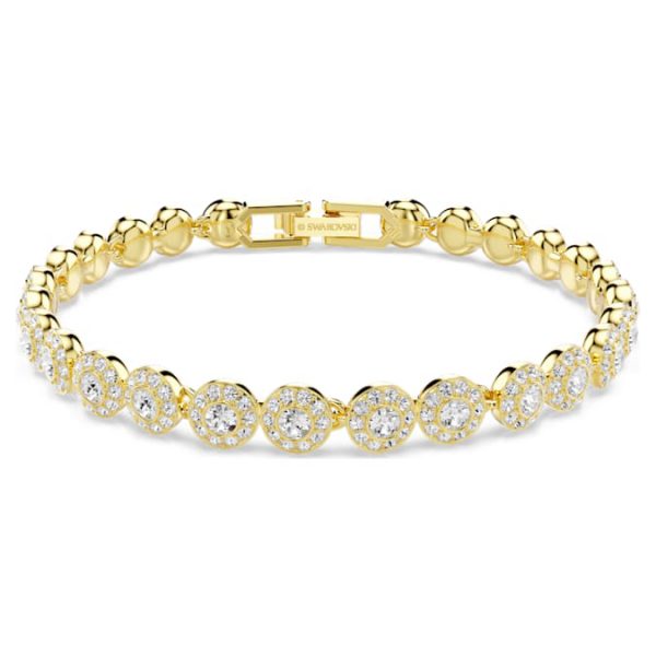 Una Angelic set Round cut, White, Gold-tone plated - Image 6