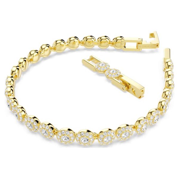 Una Angelic set Round cut, White, Gold-tone plated - Image 7