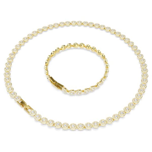 Una Angelic set Round cut, White, Gold-tone plated - Image 10