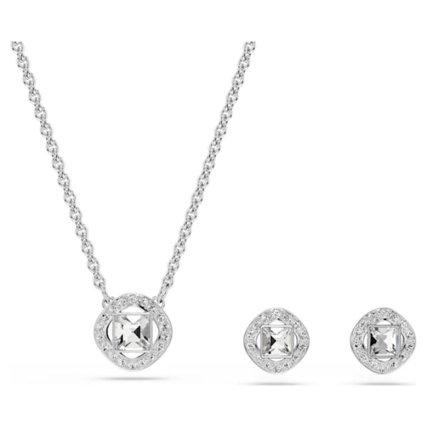 Una Angelic set Round cut, White, Rhodium plated - Image 2