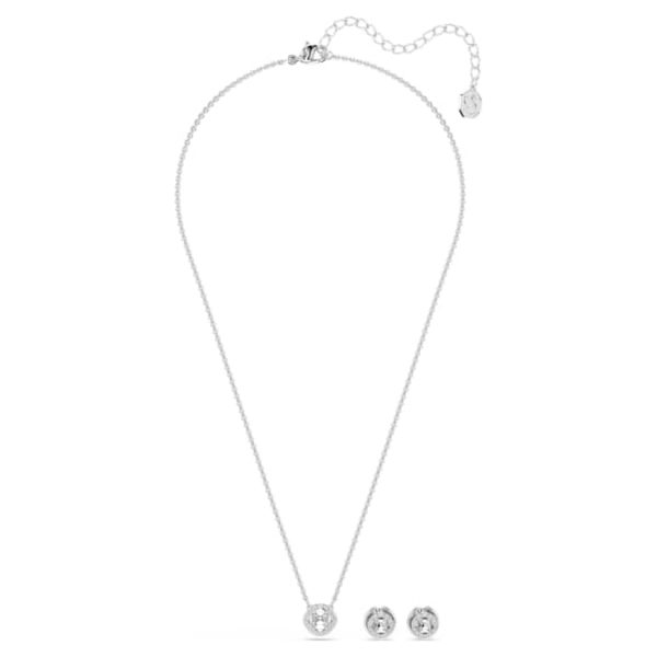 Una Angelic set Round cut, White, Rhodium plated - Image 3