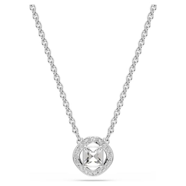 Una Angelic set Round cut, White, Rhodium plated - Image 5