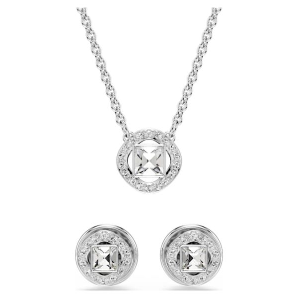 Una Angelic set Round cut, White, Rhodium plated - Image 8