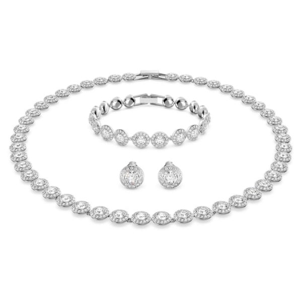 Una Angelic set Set (3), Round cut, White, Rhodium plated - Image 2