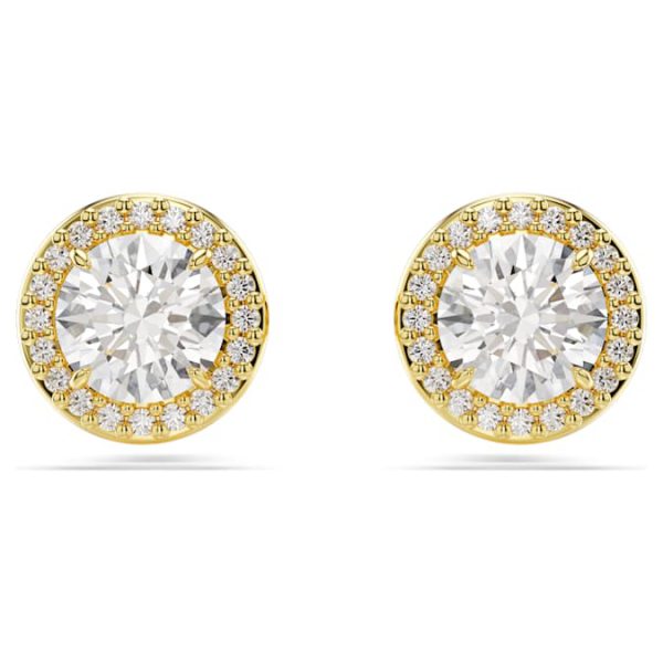 Una Angelic stud earrings Round cut, Gold tone, Gold-tone plated - Image 2