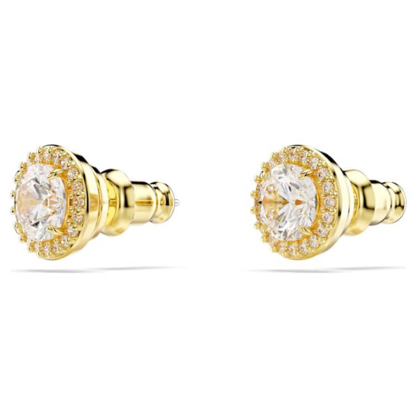 Una Angelic stud earrings Round cut, Gold tone, Gold-tone plated - Image 4