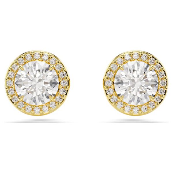 Una Angelic stud earrings Round cut, Gold tone, Gold-tone plated - Image 6