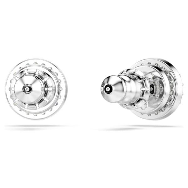 Una Angelic stud earrings Round cut, Pavé, White, Rhodium plated - Image 5