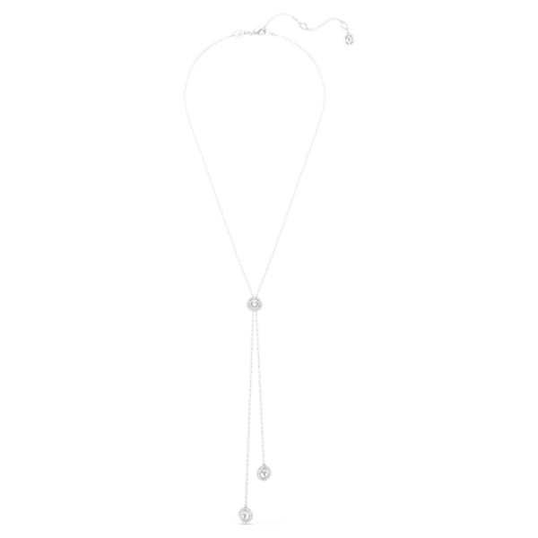 Una Angelic Y pendant Round cut, White, Rhodium plated - Image 3