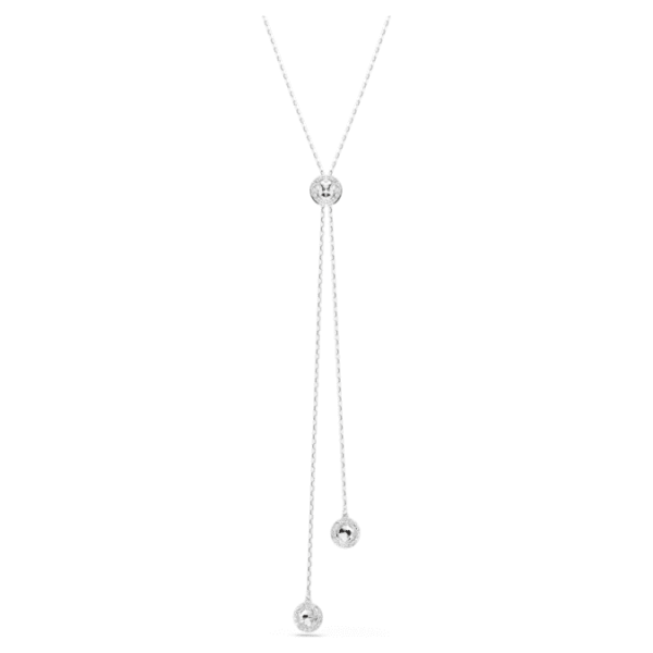 Una Angelic Y pendant Round cut, White, Rhodium plated - Image 6