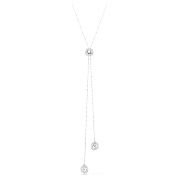 Una Angelic Y pendant Round cut, White, Rhodium plated - Image 2
