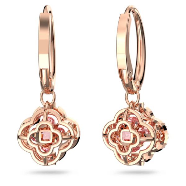Una drop earrings Clover, Pink, Rose gold-tone plated - Image 3