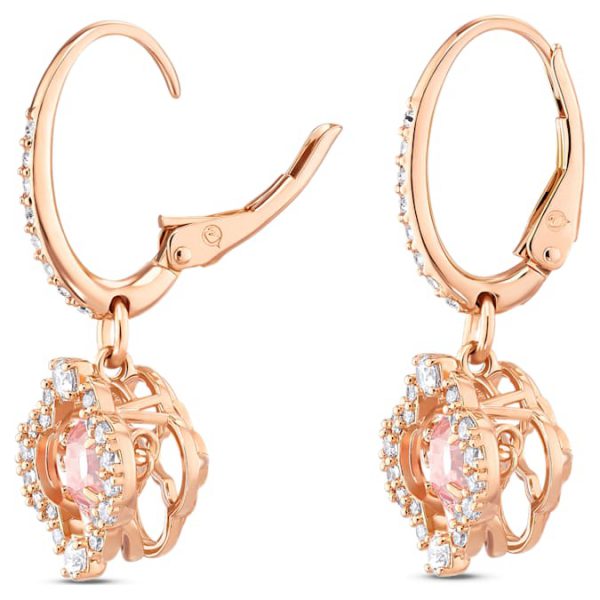 Una drop earrings Clover, Pink, Rose gold-tone plated - Image 4