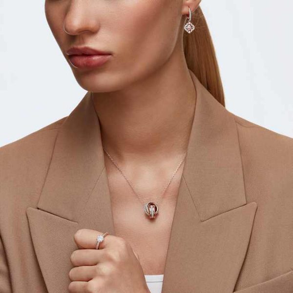 Una drop earrings Clover, Pink, Rose gold-tone plated - Image 5