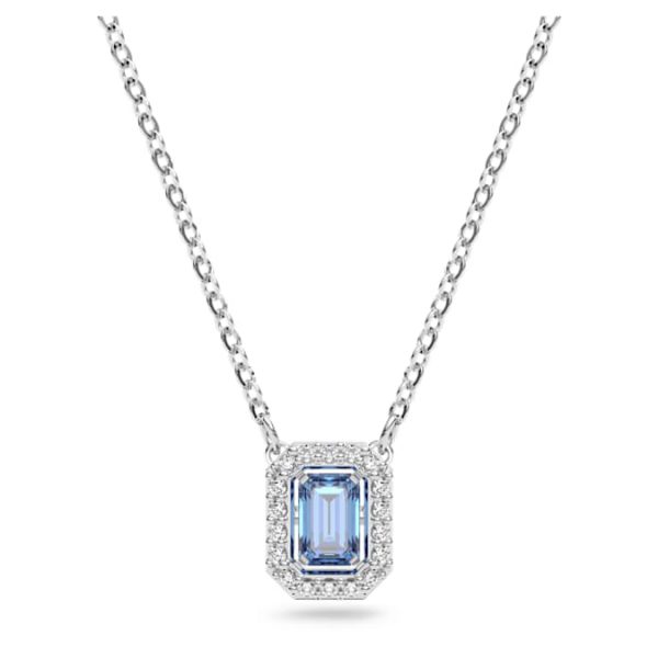 Una necklace Octagon cut, Blue, Rhodium plated - Image 2