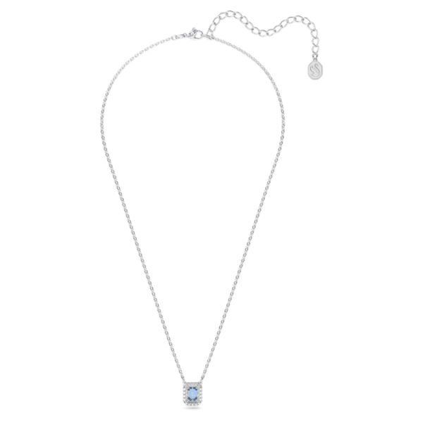 Una necklace Octagon cut, Blue, Rhodium plated - Image 3