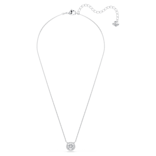 Una necklace Round cut, Blue, Rhodium plated - Image 3