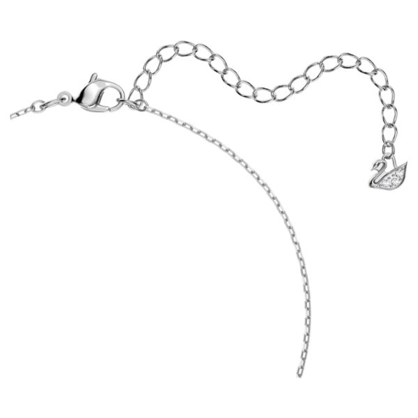 Una necklace Round cut, White, Rhodium plated - Image 4