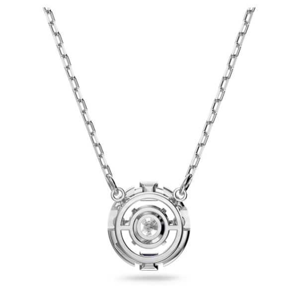 Una necklace Round cut, White, Rhodium plated - Image 5