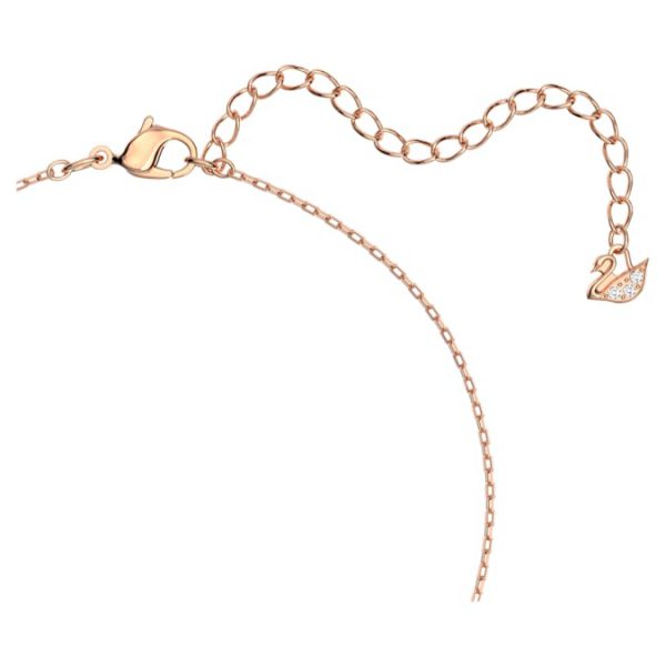Una necklace Round cut, White, Rose gold-tone plated - Image 4