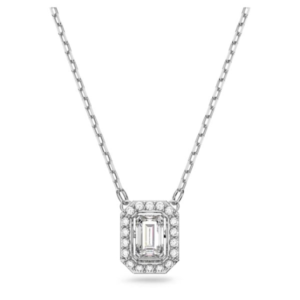 Una pendant Octagon cut, White, Rhodium plated - Image 2