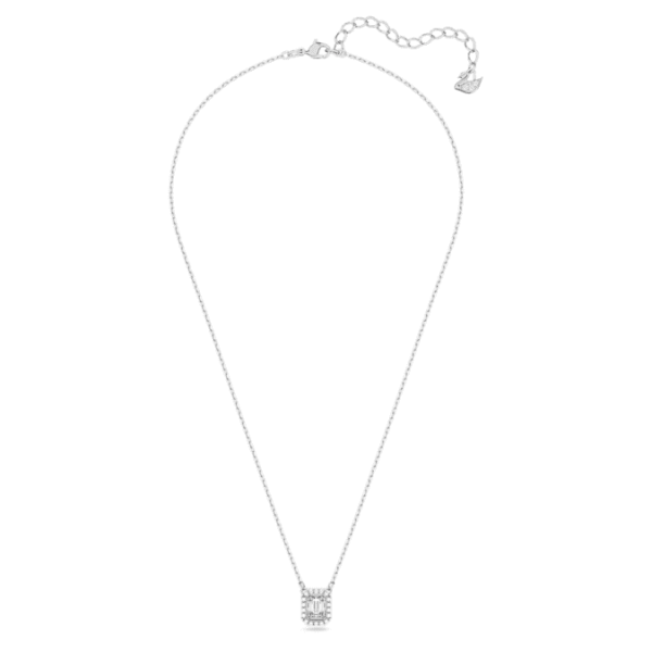 Una pendant Octagon cut, White, Rhodium plated - Image 3