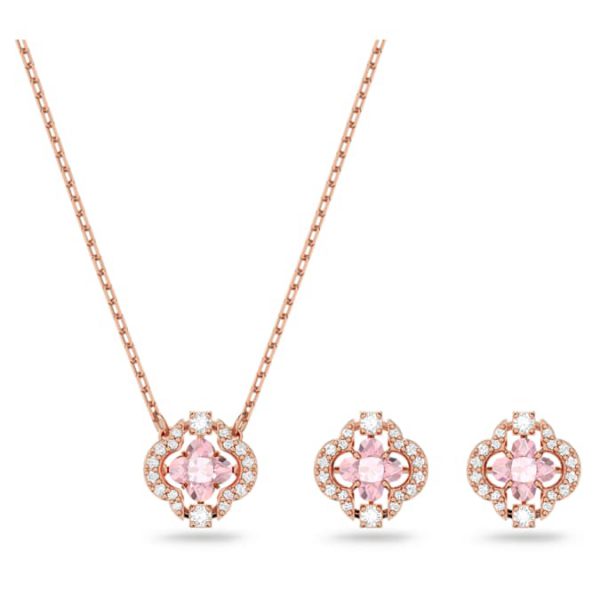Una set Mixed cuts, Clover, Pink, Rose gold-tone plated - Image 2