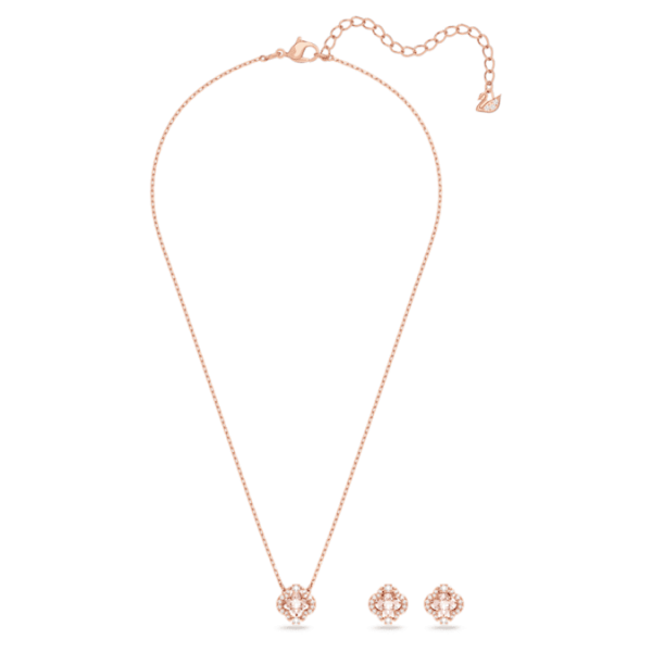 Una set Mixed cuts, Clover, Pink, Rose gold-tone plated - Image 3