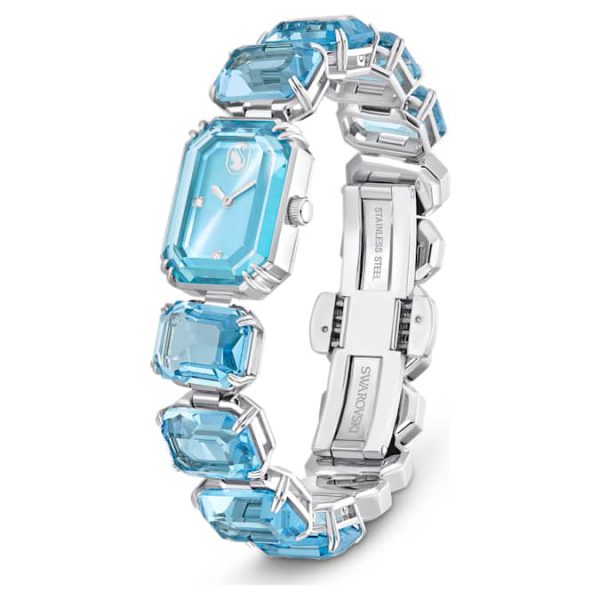 Watch Octagon cut bracelet, Blue, Stainless steel - Image 3