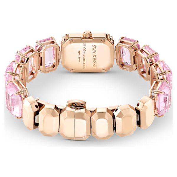 Watch Octagon cut bracelet, Pink, Rose gold-tone finish - Image 4
