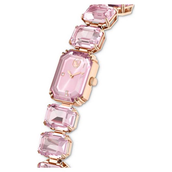Watch Octagon cut bracelet, Pink, Rose gold-tone finish - Image 5