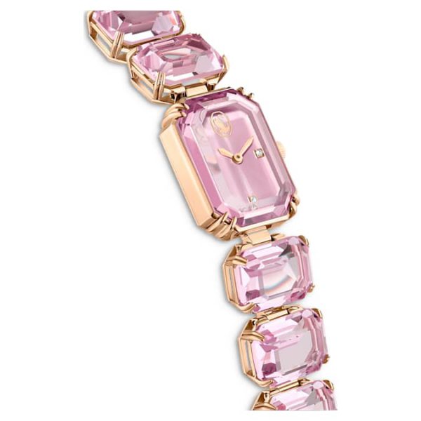 Watch Octagon cut bracelet, Pink, Rose gold-tone finish - Image 6