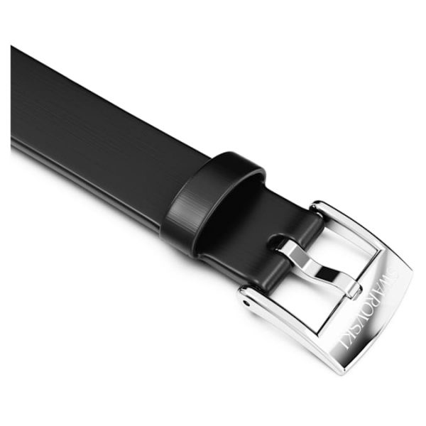 Watch strap 12 mm (0.47") width, Leather, Black, Stainless steel - Image 2