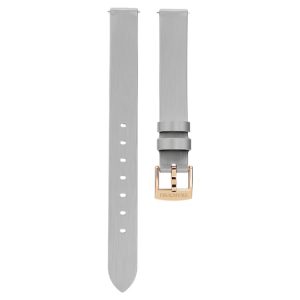 Watch strap 12 mm (0.47") width, Leather, Silver tone, Rose gold-tone finish