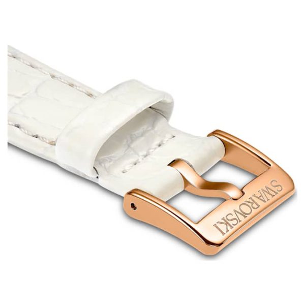 Watch strap 16 mm (0.63") width, Leather strap, White - Image 3