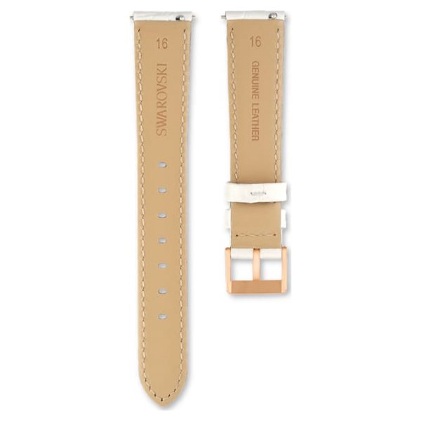 Watch strap 16 mm (0.63") width, Leather strap, White - Image 2