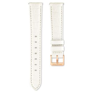 Watch strap 16 mm (0.63") width, Leather strap, White